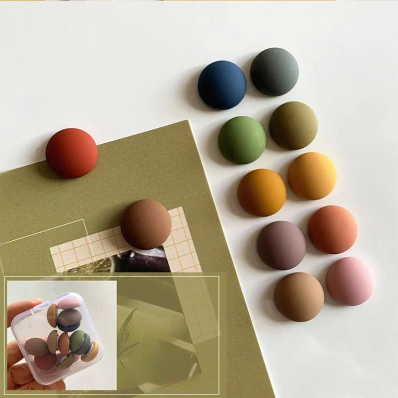 6pcs Resin Refrigerator Magnets Mo Landi Frosted Magnetic Stickers Round Strong Suction Refrigerator Stickers Photo Fixation 1