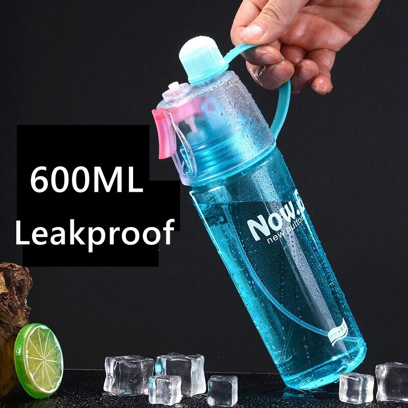 Product Introduction of outdoor sports portable clear 600ml plastic drinking bottle gym bpa free mist spray water bottle for hiking/cycling bottles 8