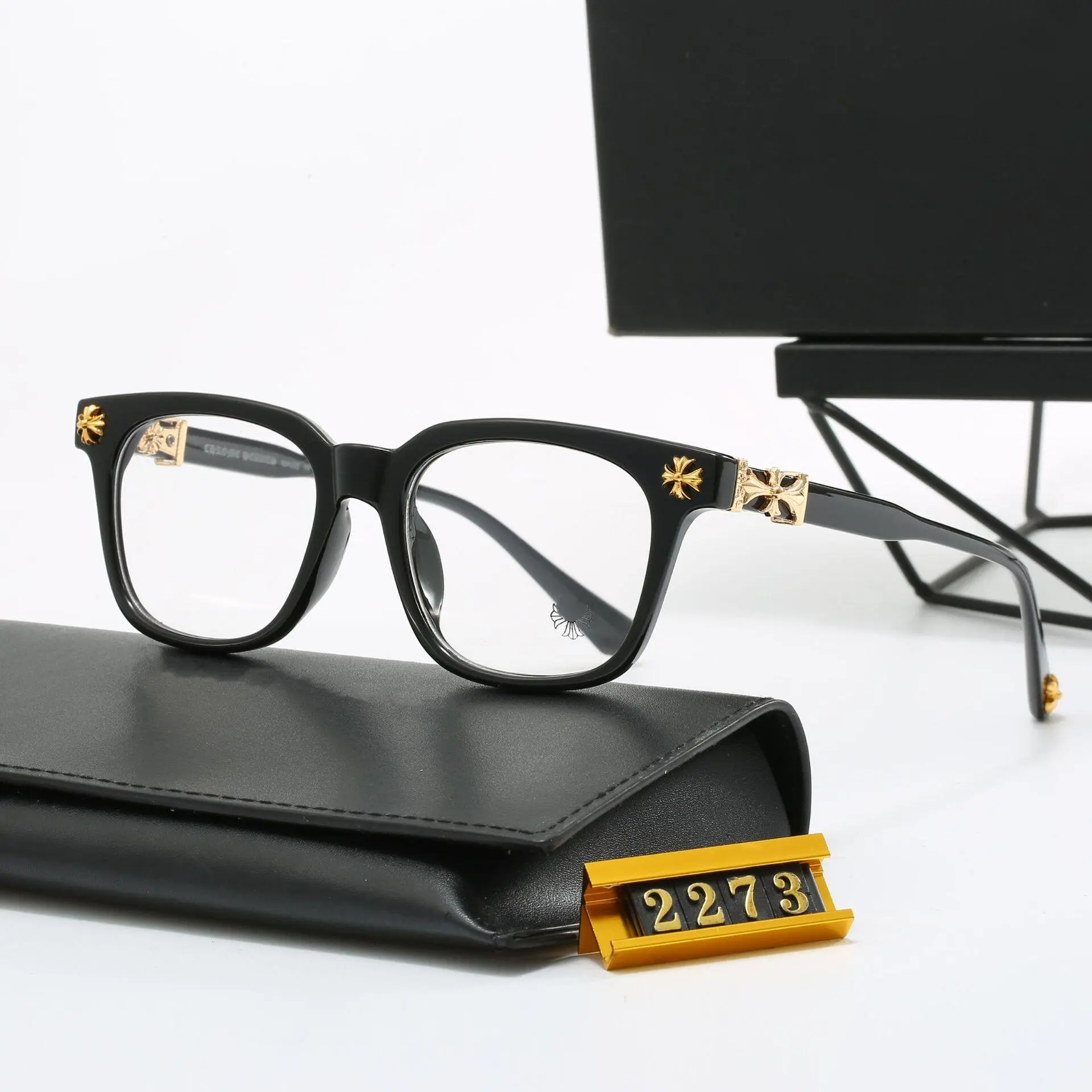 New overseas sunglasses for men and women  square shaped Ke Jia flat lenses  classic travel fashion optical glasses 2273