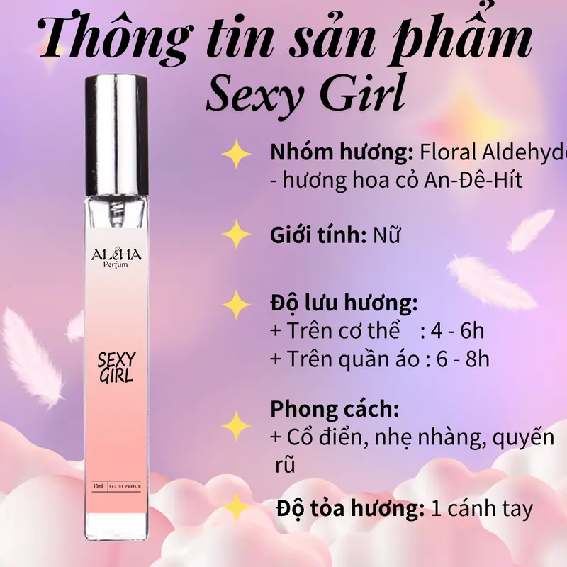 Combo 3 chai nước hoa nữ Aleha nữ tính ngọt ngào, cá tính trẻ trung, cổ điển quyến rũ dạng xịt thơm 10ml Combo 1 3