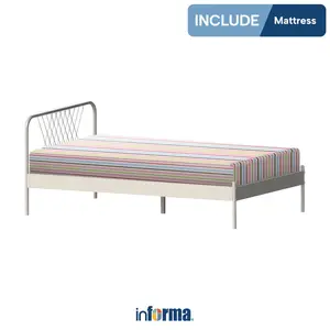 Informa Lyon Tempat Tidur Dengan Kasur - Putih/krem