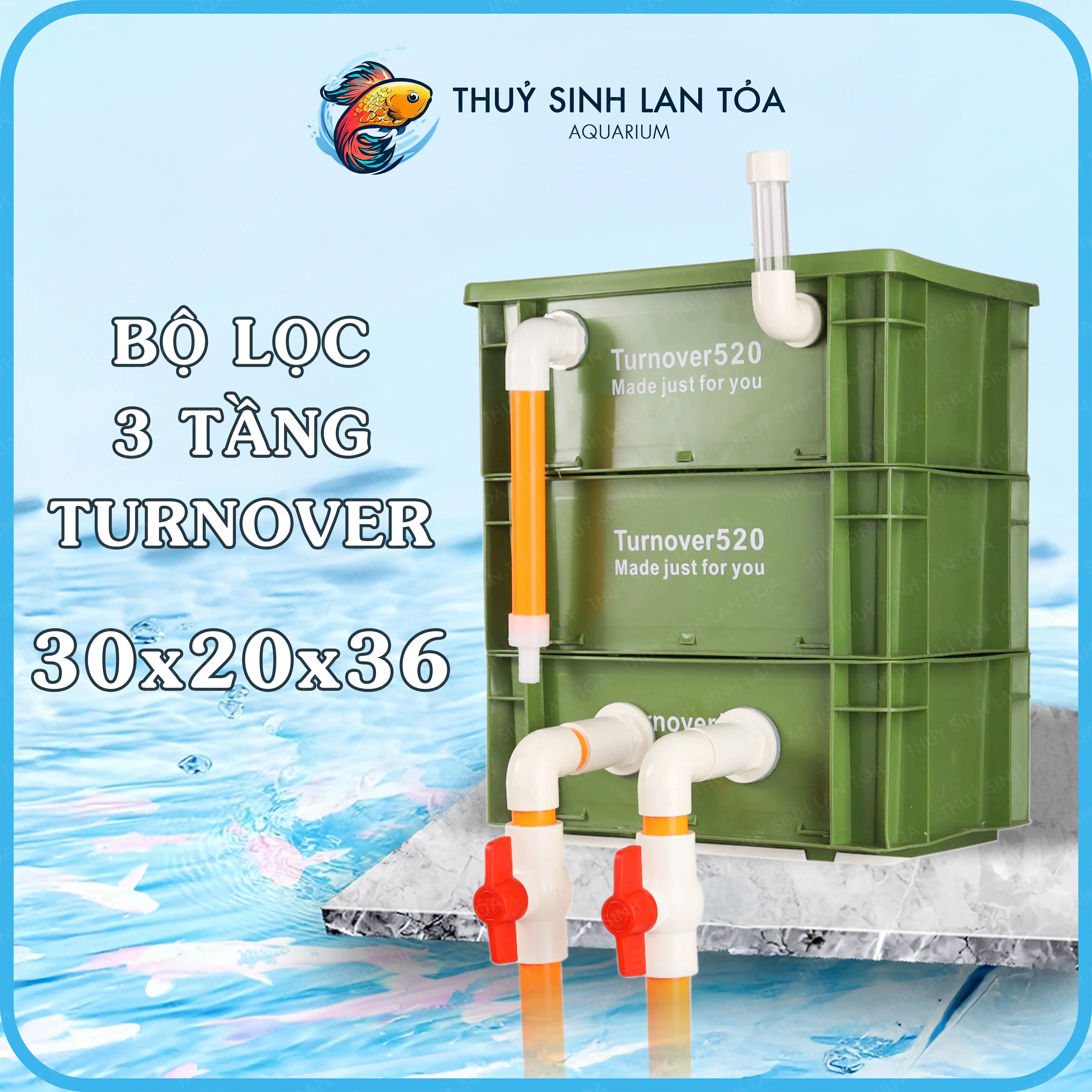 Thùng lọc hồ cá cảnh 3 tầng, baki dàn mưa, đầy đủ ống nối lọc baki lọc bể, vật liệu lọc và máy bơm đi kèm tuỳ chọn