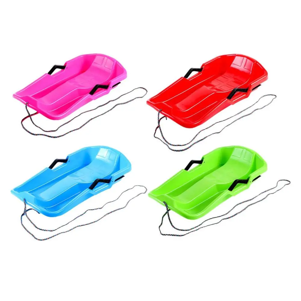Snow Sled for Kids Sleigh with Brake Heavy Duty Sledge for Lawn Outdoor Yard