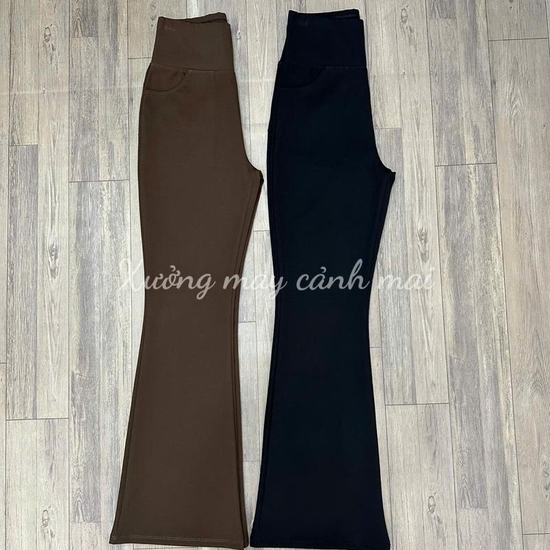 QUẦN LEGING LOE CAP CAO NÂNG V3 CÓ TÚI co gian 4 chieu Ống Loe Nữ quần legging