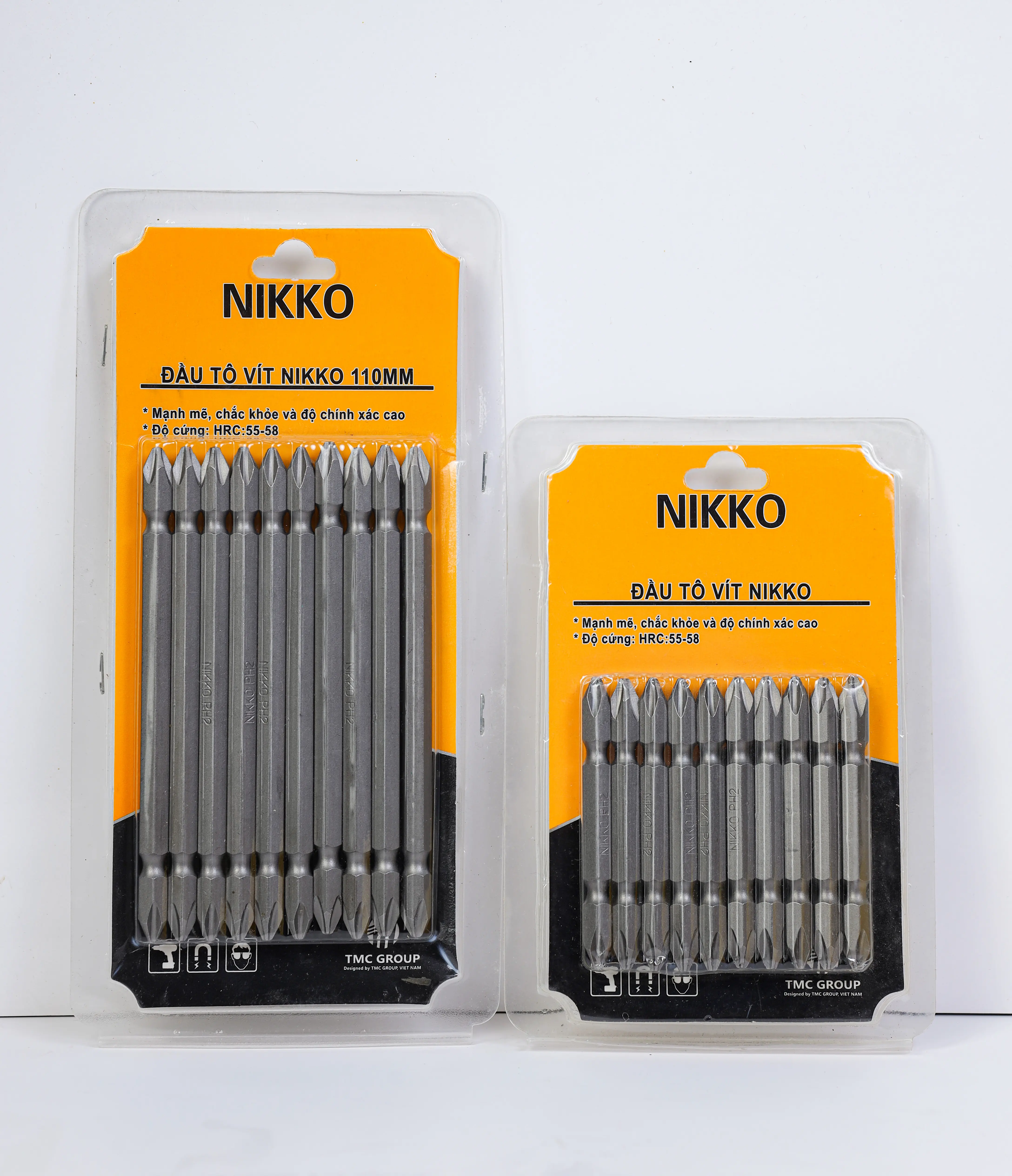 1 vỉ 10c Đầu tô vít 2 Đầu 4 cạnh thương hiệu nikko làm bằng thép hợp kim