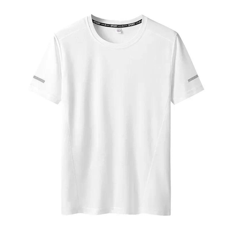 Moška športna majica velike velikosti 5XL/6XL, hitro sušeča majica z okroglim izrezom, velika velikost, kratki rokavi, prevelika majica_voghion.com