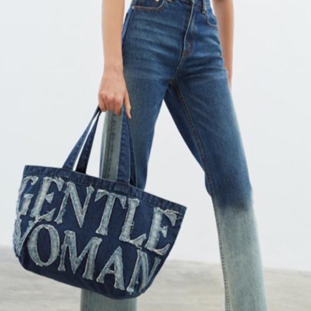 GENTLEWOMAN DENIM TOTE BAG PREMIUM KANVAS IMPORT WANITA / TAS TRENDING BANGKOK THAILAND TOTE BAG / TAS KULIAH KERJA Sekolah 2