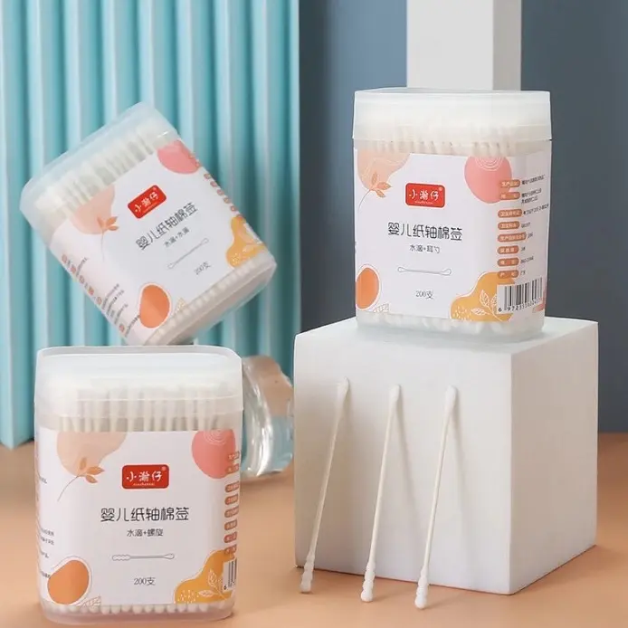 ￼ [COMBO 3] Hop Tăm bông cho bé và gia đình 2 đầu xoắn dẹt thìa an toàn tiện lợi