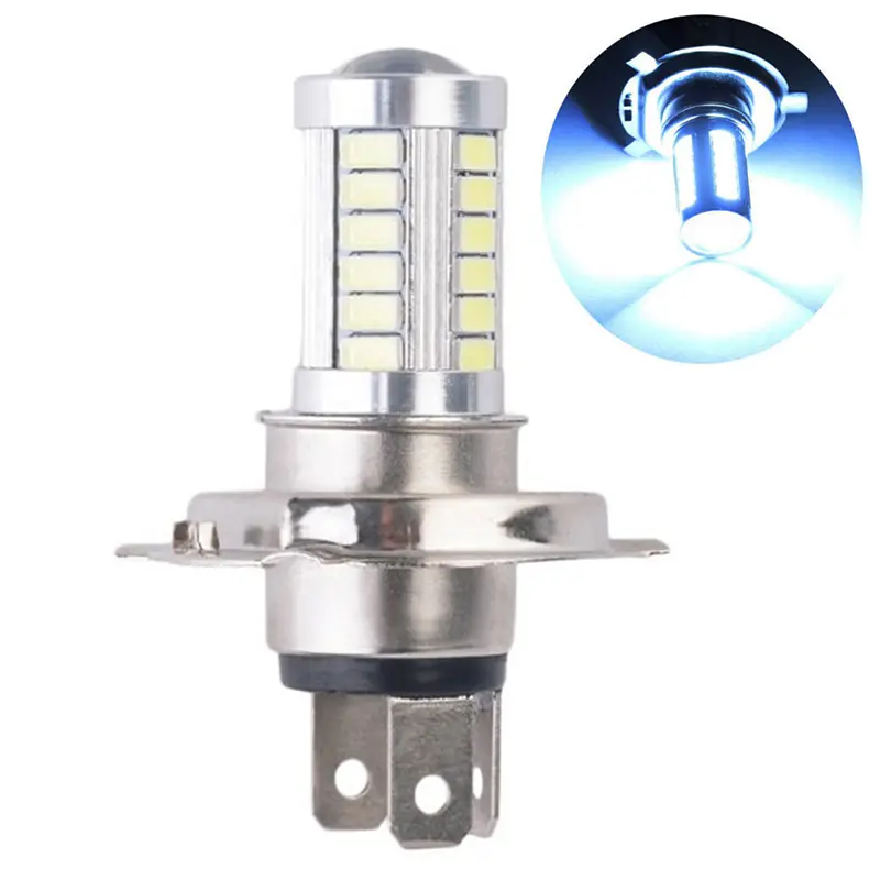 Bóng đèn LED cho đèn pha ô tô, H4, 33SMD, Đèn chạy ban ngày, Màu trắng, Thích hợp cho xe máy, Đèn sương mù
