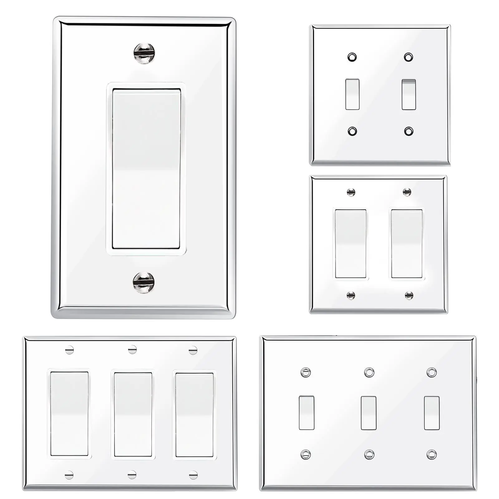 Mirrored Design Light Switch Cover, Durable Light Switch Cover, Decorative Outlet Cover, Home Improvement Supplies