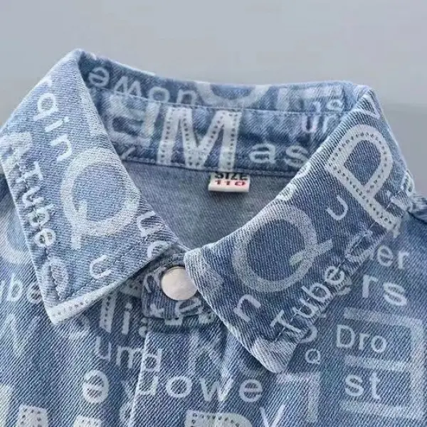 Áo Khoác Denim, Cho Bé Trai, Phong Cách Đẹp Trai, Thích Hợp Cho Mùa Xuân Và Mùa Thu, Cỡ Trung Bình Và Lớn, Áo Sơ Mi Trẻ Em, Dáng Rộng Vừa Vặn, Phong Cách Phương Tây, Thích Hợp Cho Bé Trai, Thời Trang Đi Chơi Mùa Xuân, Áo Trên 6