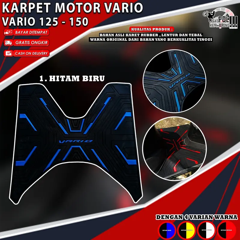 KARPET VARIO 125 150 ABS CBS ISS OLD NEW BORDES ALAS KAKI PIJAKAN TATAKAN MOTOR HONDA V125 V150 ANTI LICIN PREMIUM ACCECORIES AKSESORIES MOSCOW Sporty 2