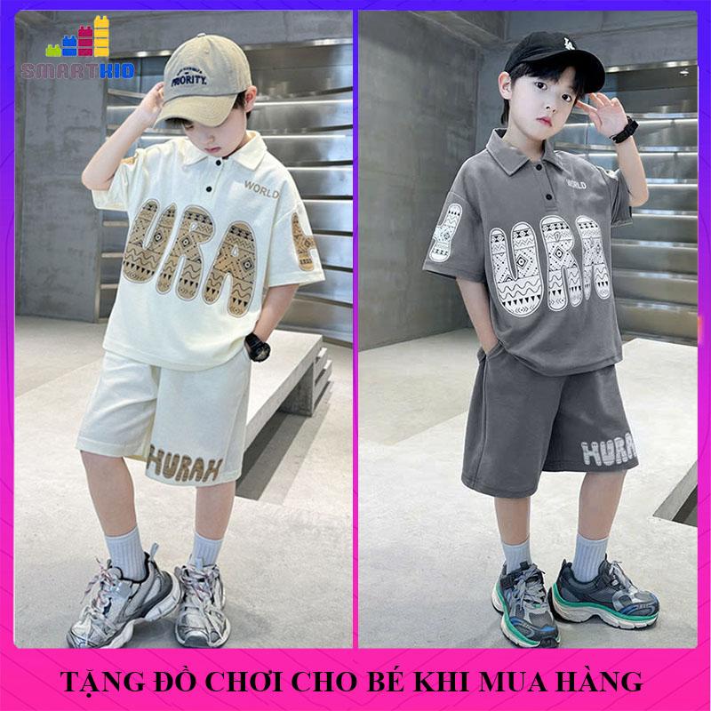 Bộ Quần áo hè bé trai mẫu polo Ura vải thun cotton size 18-50kg. Đồ bộ bé trai, set đồ bé trai, bộ đồ cộc tay bé trai mùa hè