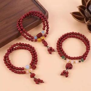 Gelang Tangan Cinnabar, Untuk Wanita, Loket Pixiu Teratai Bulatan Berganda, Gaya Vintaj, Reka Bentuk Mudah, Gelang Beg Bertuah, Sesuai untuk Hadiah Tahun Zodiak Bangles Bracelets Jewelry Genshin