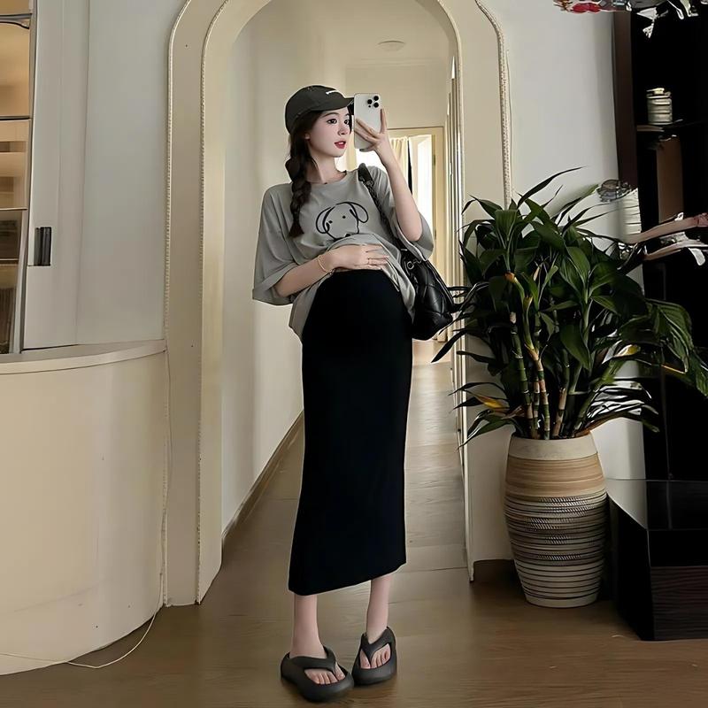 Chân Váy Bầu Body Larosa 2025 Dáng Dài, Chất Thun Tăm Mềm Mịn Co Dãn LA096V