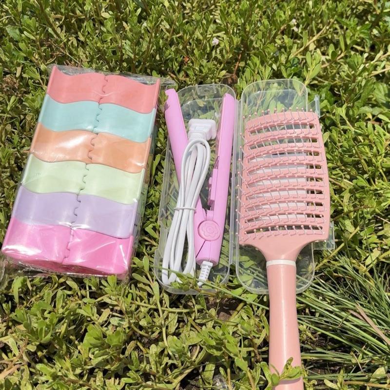 [tặng 1 sticker] combo 3 món tạo kiểu tóc gồm máy duỗi + 12 cây kẹp 5 răng + 1 lược bán nguyệt Máy Uốn Tóc