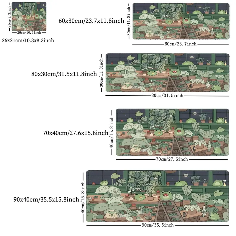 Cartoon Frog Pattern Mouse Pad, 1 Count Non-slip Washable Rubber Mouse Pad, Gaming Mouse Pad, Computer Keyboard Pad, Desktop Decorative Mouse Mat for Home Office 1