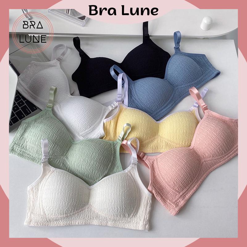 Set 3 áo lót nữ cotton mút mỏng, co dãn, Combo 3 áo ngực nữ cao cấp tôn vòng 1 mã 01 BraLune