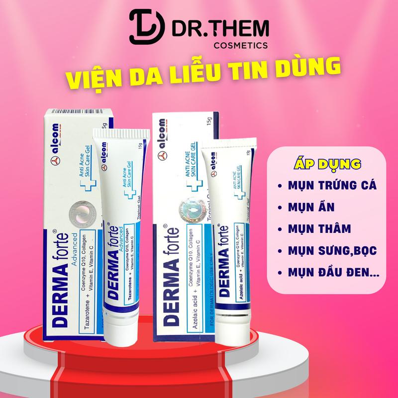 Derma Forte 15g - Gamma, Bản Thường / Advanced, Gel Giúp Giảm Mụn Trứng Cá, Ngừa Thâm, Mờ Sẹo, Da Dầu Mụn - Dr Thêm