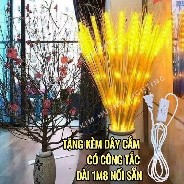  Đèn Led bông lúa vàng bộ 10 bông trang trí ban thờ phòng khách lễ Tết  cắm điện 220V  
