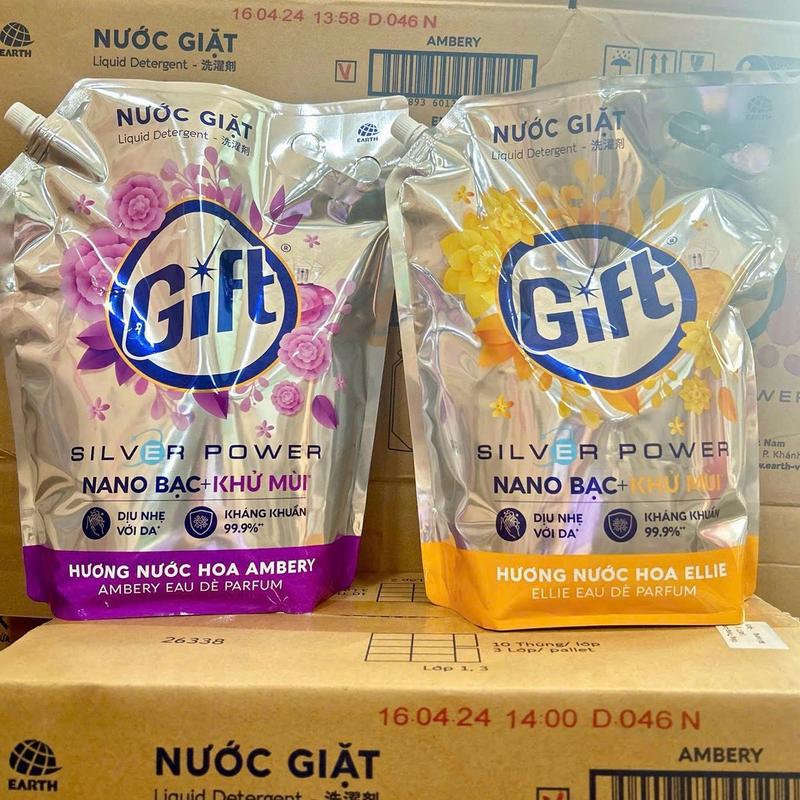 Nước Giặt GIFT 3.6kg ( Nano Bạc + Khử Mùi , Kháng Khuẩn 99.9% ) An Toàn Cho Da , Làm Sạch ( Công Nghệ Nhật Bản )