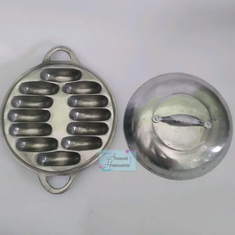 Cetakan Kue Pukis Kue Pancong Isi 12 Lubang Dengan Tutup Bahan Aluminium Tahan Karat 0