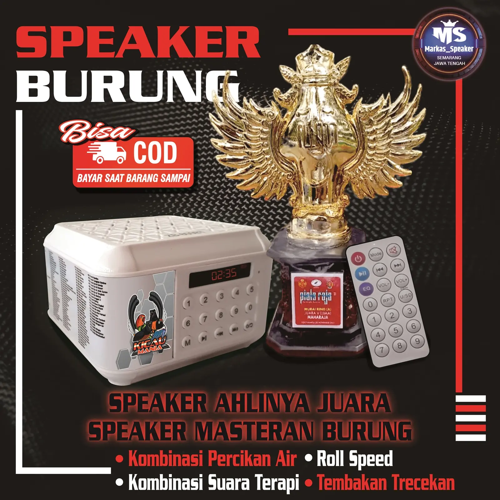 Speaker Masteran Burung Digital Audio Suara isian KICAU Masteran Kicau Burung LENGKAP free remote