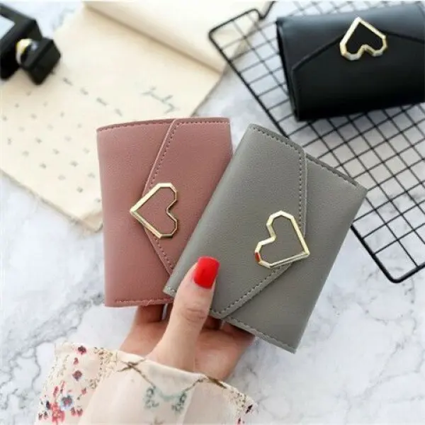 Ví ngắn cho nữ, Thiết kế đơn giản, Dài và mỏng, Phong cách Hàn Quốc, Có Khóa, ví đựng tiền Xu Thích hợp cho sinh viên, Bán Chạy tại Cửa Hàng, [Giảm giá đặc biệt]