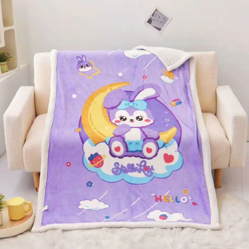 Chăn Lông Cừu 2 Lớp Cho Bé Nhập Khẩu Kích Thước 1MX 1M4, Chất Liệu Lông Cừu Giữ Ấm Tốt, Mềm Mịn, Không Xổ Lông, Không Kích Ứng Da chan  long chăn  lông cừu chăn  mini Voi 1
