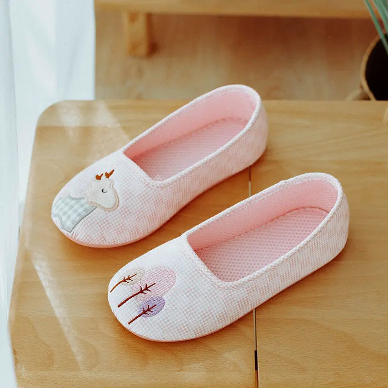 Confinement shoes spring and autumn bags and breathable maternity shoes cute non-slip soft-soled summer thin postpartum slippers