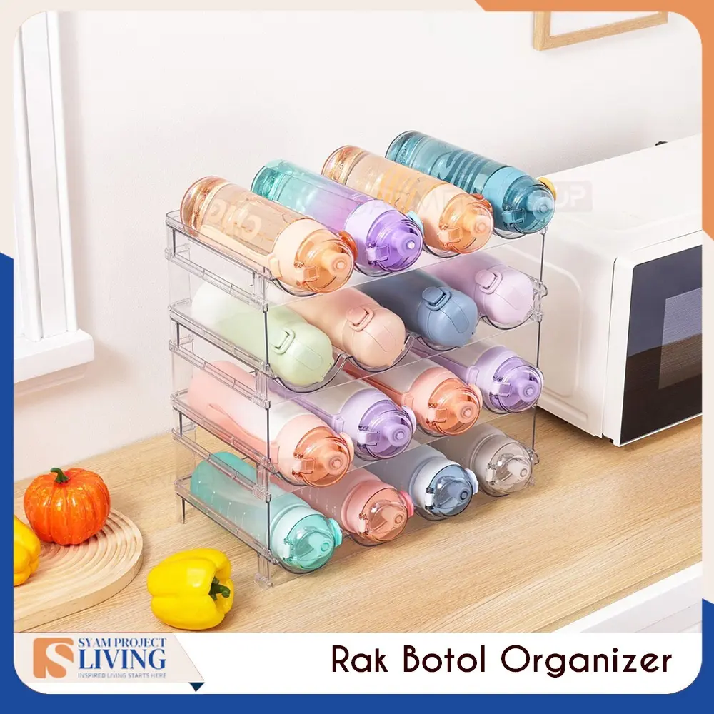 Storage Botol Rak Holder Botol Minuman Akrilik Susun Tempat Bottle Organizer Rack ...
