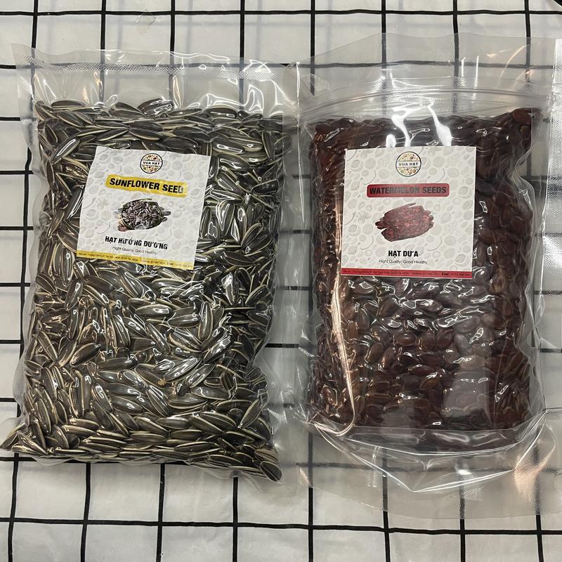 1KG hạt dưa và hạt hướng dương rang củi  ( Mỗi loại 500g)  Ăn Vặt Snack Food
