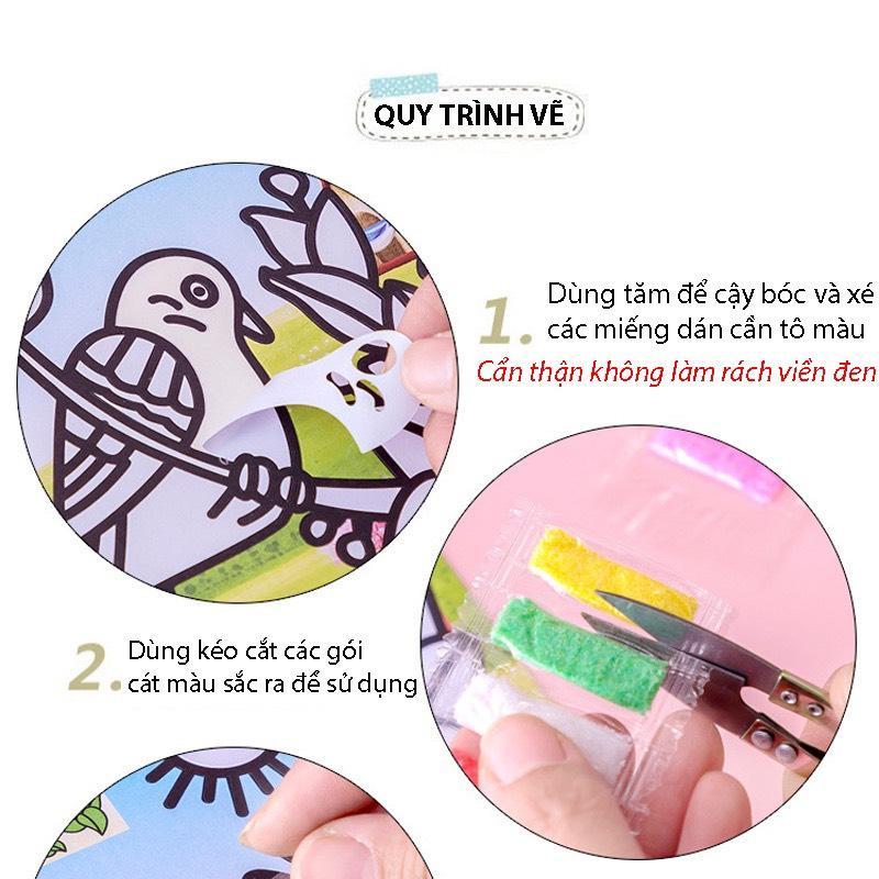 Tranh Cát Cho Bé Tập Tô Màu, Có Sẵn Cát, Nhiều Mẫu Đa Dạng Cho Bé Trai Và Bé Gái Thỏa Sức Sáng Tạo Kích Thước 8,5x11,5cm 7