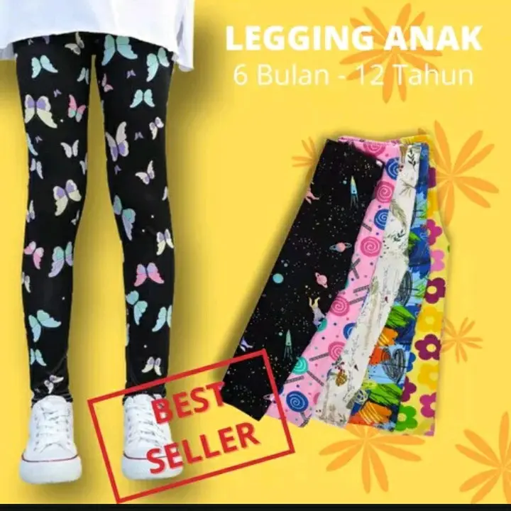 Promo Celana Lagging Anak Motif Random Bunga / Leging Motif Anak Random Bunga Bunga Pinggang Tinggi 6