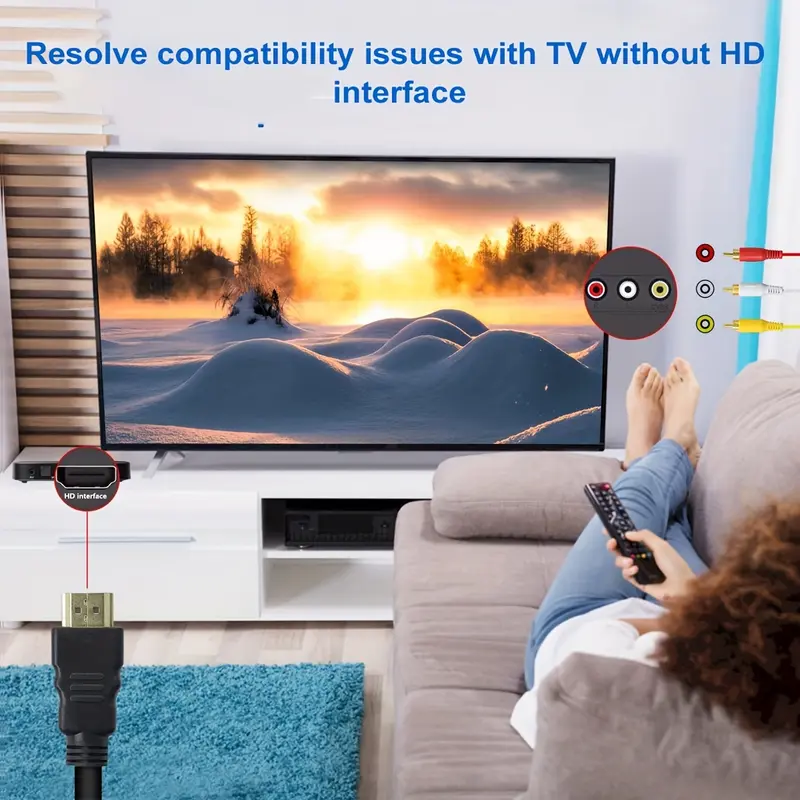 Bộ Chuyển Đổi đầu nối cáp AV, giao diện HD sang cáp RCA, độ phân giải 1080P, chiều dài 5 foot, đầu nối HDMI nam sang 3-RCA, thích hợp cho cáp kết nối một chiều, cho TV, HDTV, DVD 4