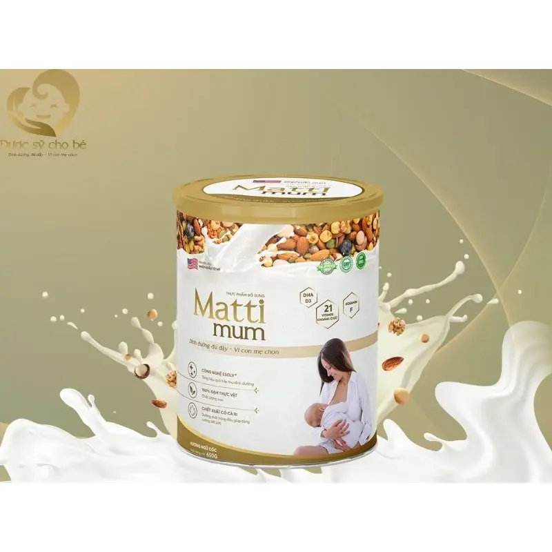 Sữa Hạt Lợi Sữa Matti Mum Bổ Sung 100% Đạm Thực Vật Cho Mẹ Sau Sinh - Hộp 650g 2