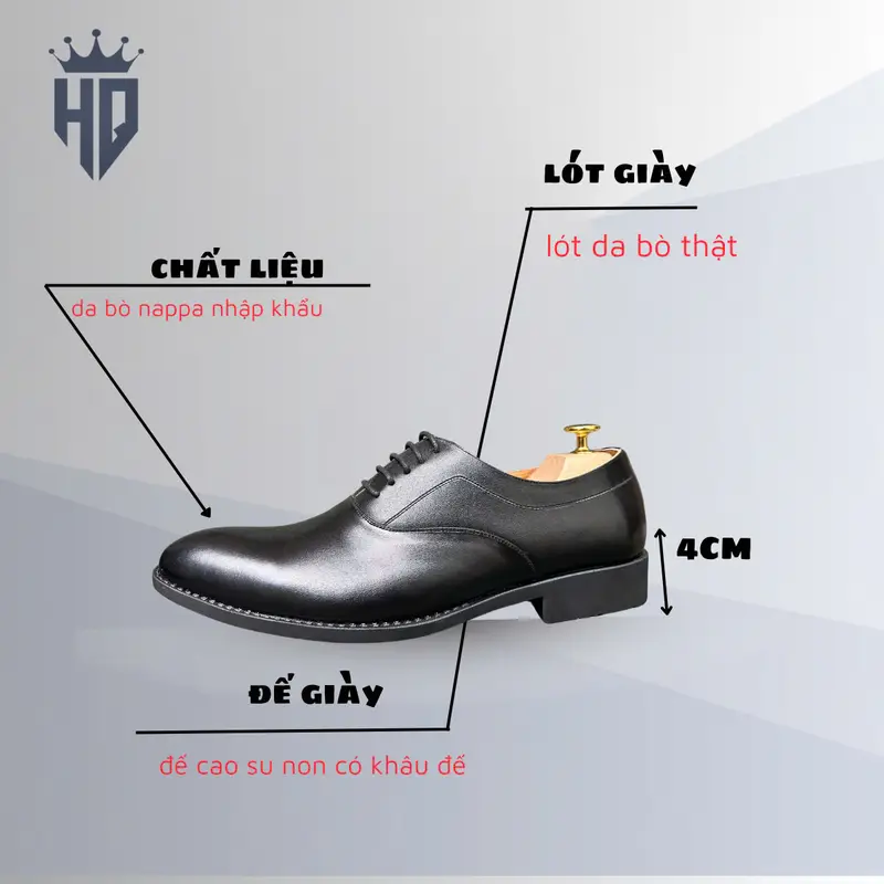 Giày tây công sở kiểu dáng oxford Cổ điển da bò nguyên tấm nam BH 12 tháng Shoes công sở buộc dây - THỜI TRANG NAM -GIÀY NAM 1
