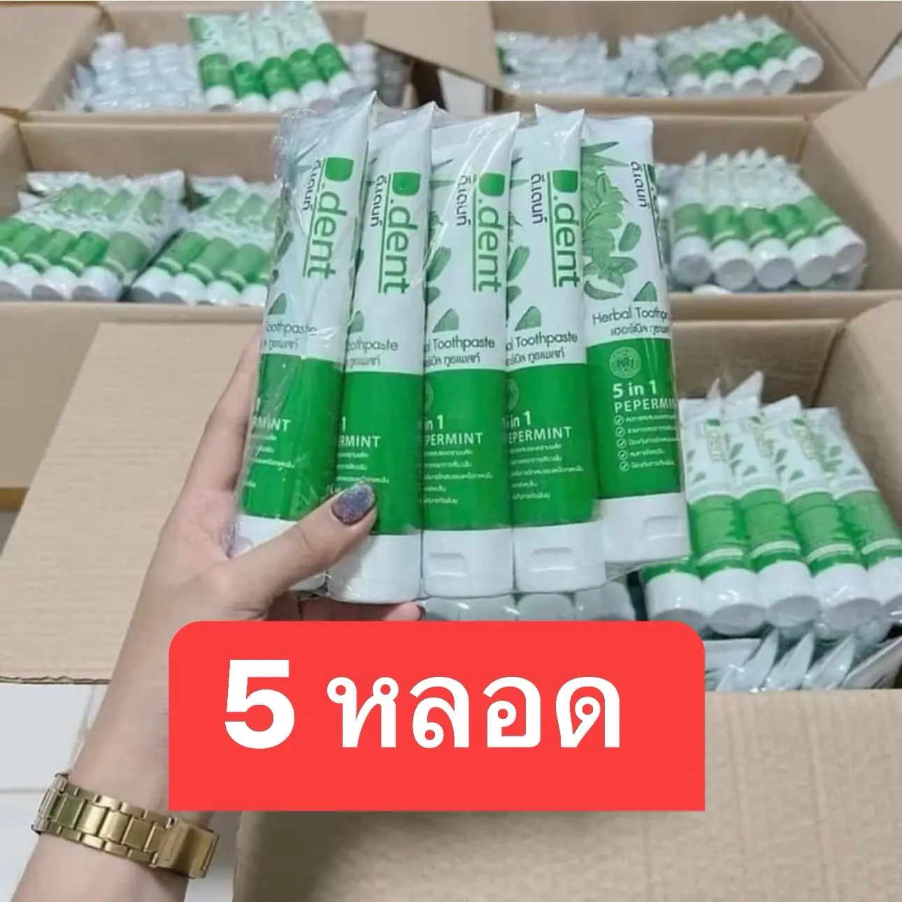 ยาสีฟันดีเด้นท์ {โปร 5หลอด} พร้อมส่ง การทำความสะอาดฟัน