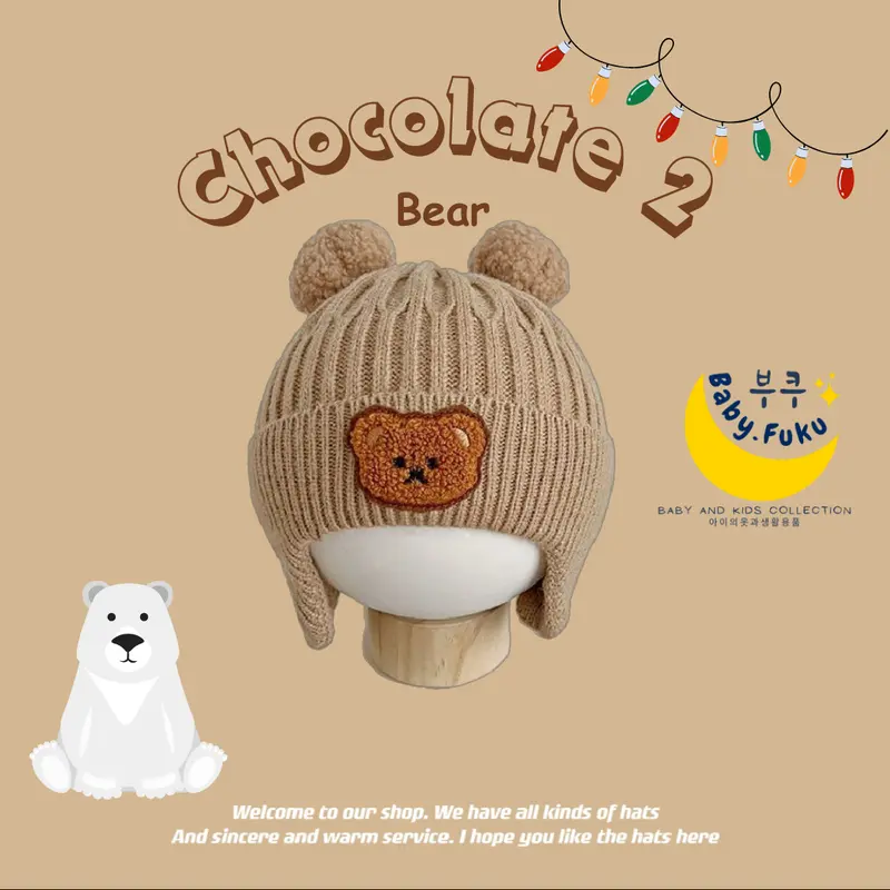 Baby.Fuku Topi Kupluk Anak Topi Bayi Kupluk Bayi Bahan Wol Rajut Banyak Motif Cewek Cowok Perempuan Laki-Laki 4