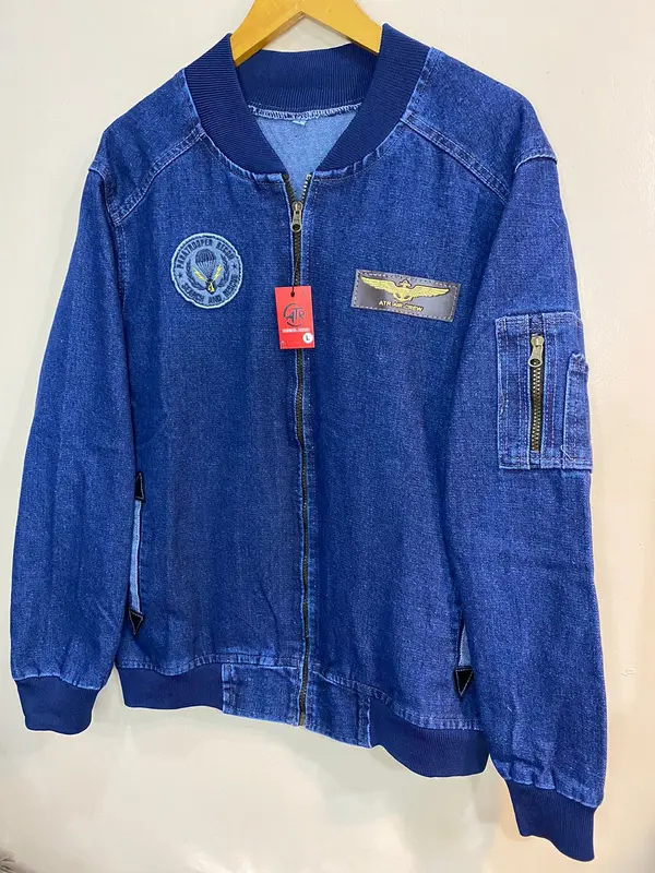 JACKET BOMBER JEANS CAP KULIT PRIA DAN WANITA panjang motif jaket  casual  tebal cowok  distro 2