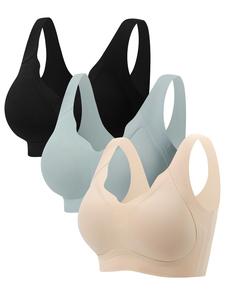 Women's Solid Wireless Push Up Bra, Soft Comfy Breathable Lingerie Top for Daily Wear, Women's Lingerie for All Seasons, Clothes