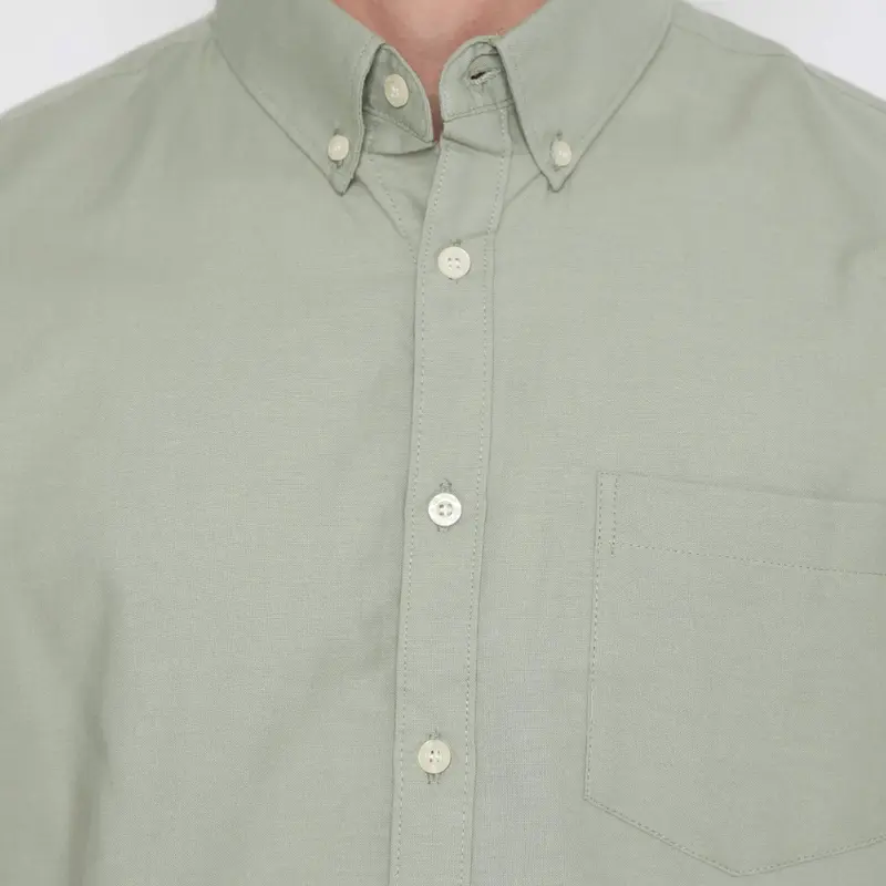 Platini Kemeja Pria Lengan Pendek Basic Katun Oxford Hijau Sage 63251 4