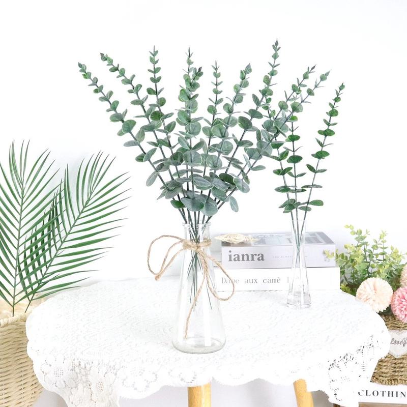 40cm Cành Lá Bạch đàn Giả Lá Giả Decor Cây Giả Trang Trí Phòng Khách, Bàn Làm…