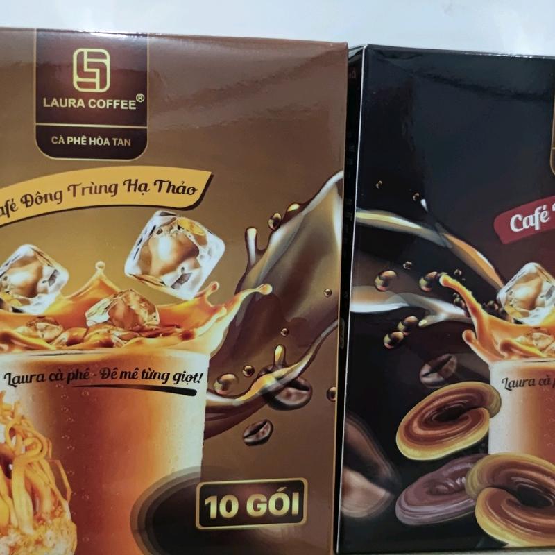 Combo cà phê Laura Coffee - Cafe đông trùng và cafe nấm linh chi, hương vị thơm ngon, béo vị sữa, giá cả phải chăng (1 hộp 10 gói) - Socola 1