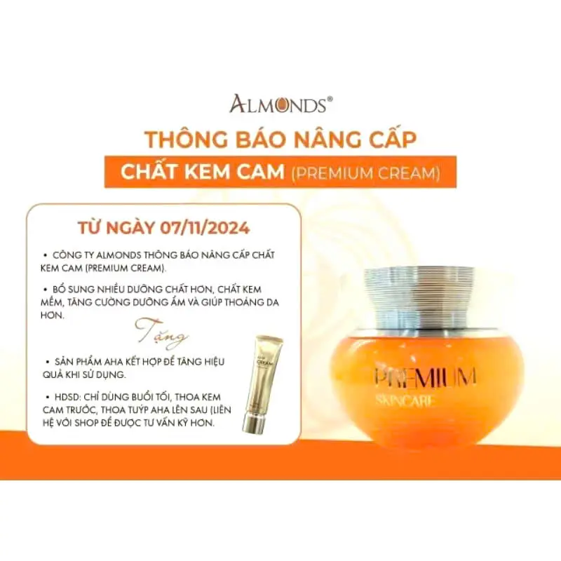Kem cam Almonds dưỡng trắng da mờ sạm nám size 40gr 1