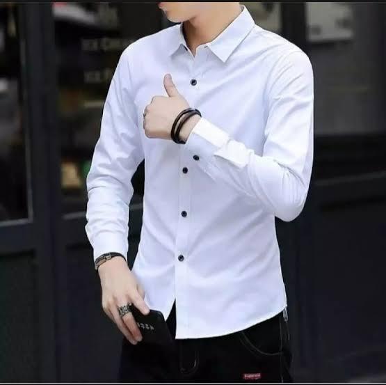 Product Introduction of kemeja lelaki outfit 2023 kemeja cowok lengan panjang Baju Kerja kantor santai Biru Formal Kancing Katun Simple 2