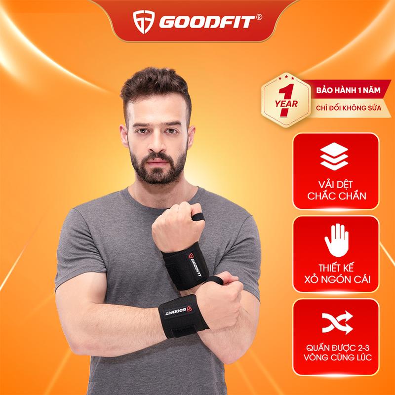 (1 ĐÔI ) Băng quấn cổ tay tập gym, tập boxing GoodFit co giãn 4 chiều, khóa dán chắc GF301W Tập Thể Dục Sport