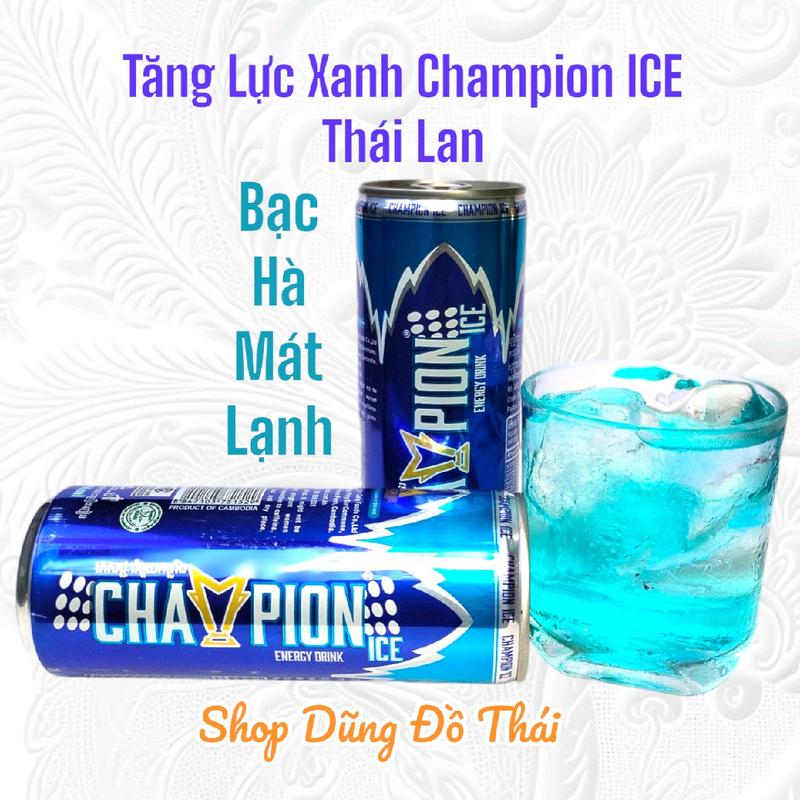 [ Lốc 6Lon ] Champion ICE Nước Tăng Lực Xanh Thái Lan ( 6lon x 250m )