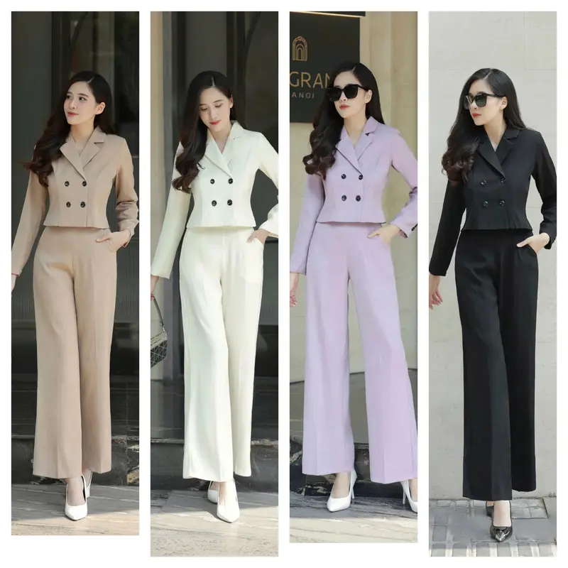 Sét vest Jessy Line áo dài tay và quần ống suông và dành cho nữ mã sq388 0