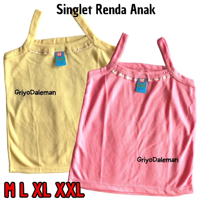 12 PCS SINGLET KAOS DALAM ANAK PEREMPUAN ELIT WARNA 3